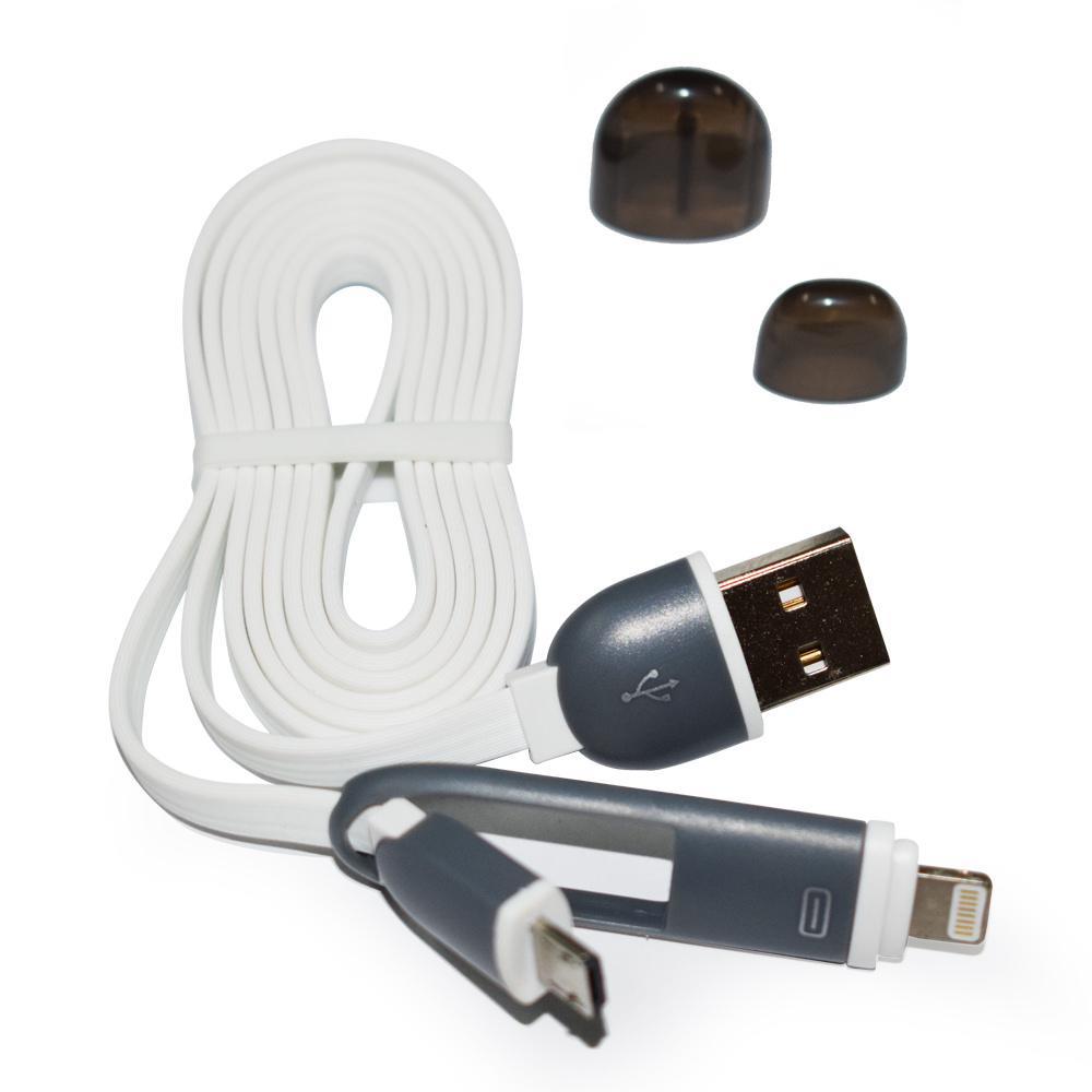 Cable De Datos Usb 2En1 Hibrido Blanco img #1