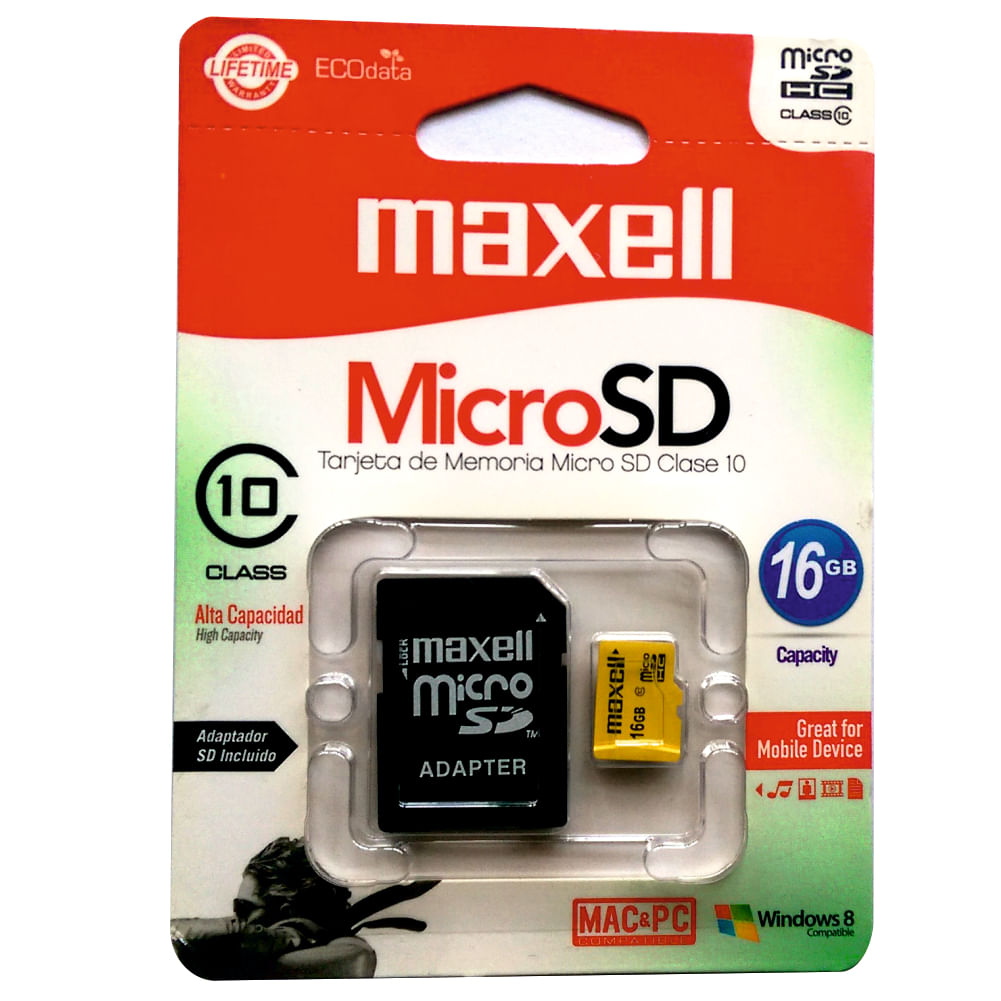 Memoria Micro Sd Maxell Clase 10 Con Adaptador 16 Gb img #1