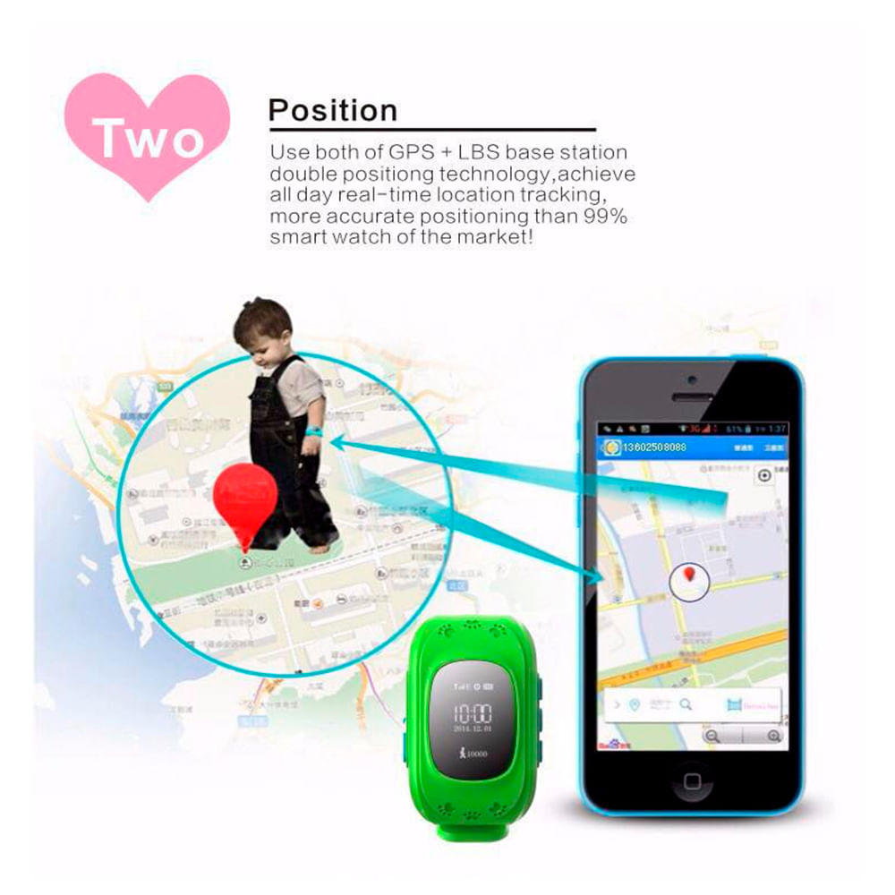 Reloj Smartwatch Para Niños Color Verde Con Gps img #2