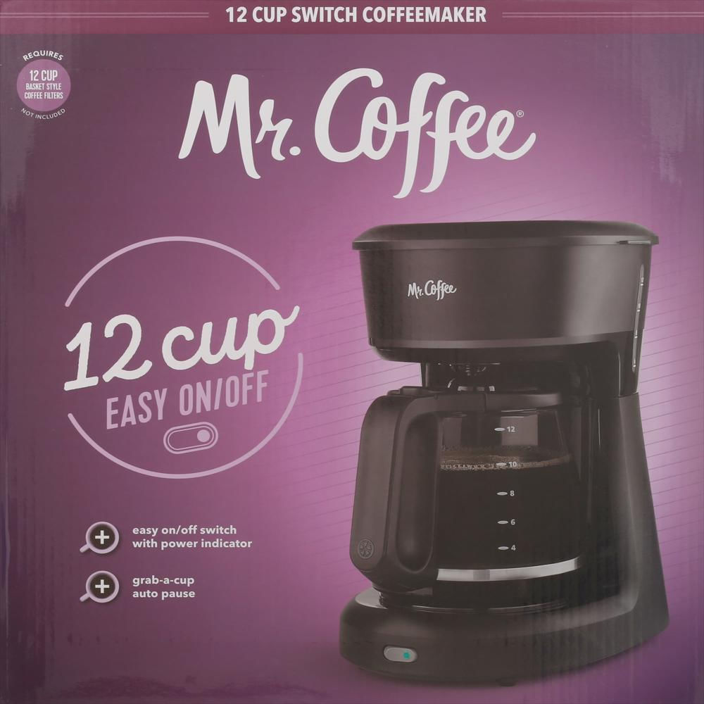 Cafetera Eléctrica Mr Coffee 12 Tazas En Plástico Y Jarra De Vidrio Diseño Compacto Cesta Extraíble Interruptor De img #1