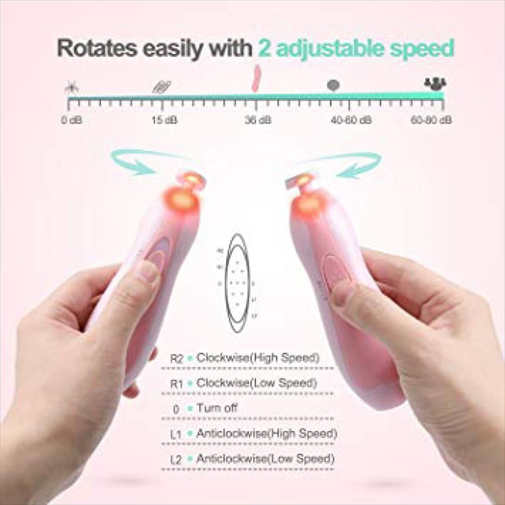 Corta Uñas Rosa Eléctrico Bebe 6 Pza img #3