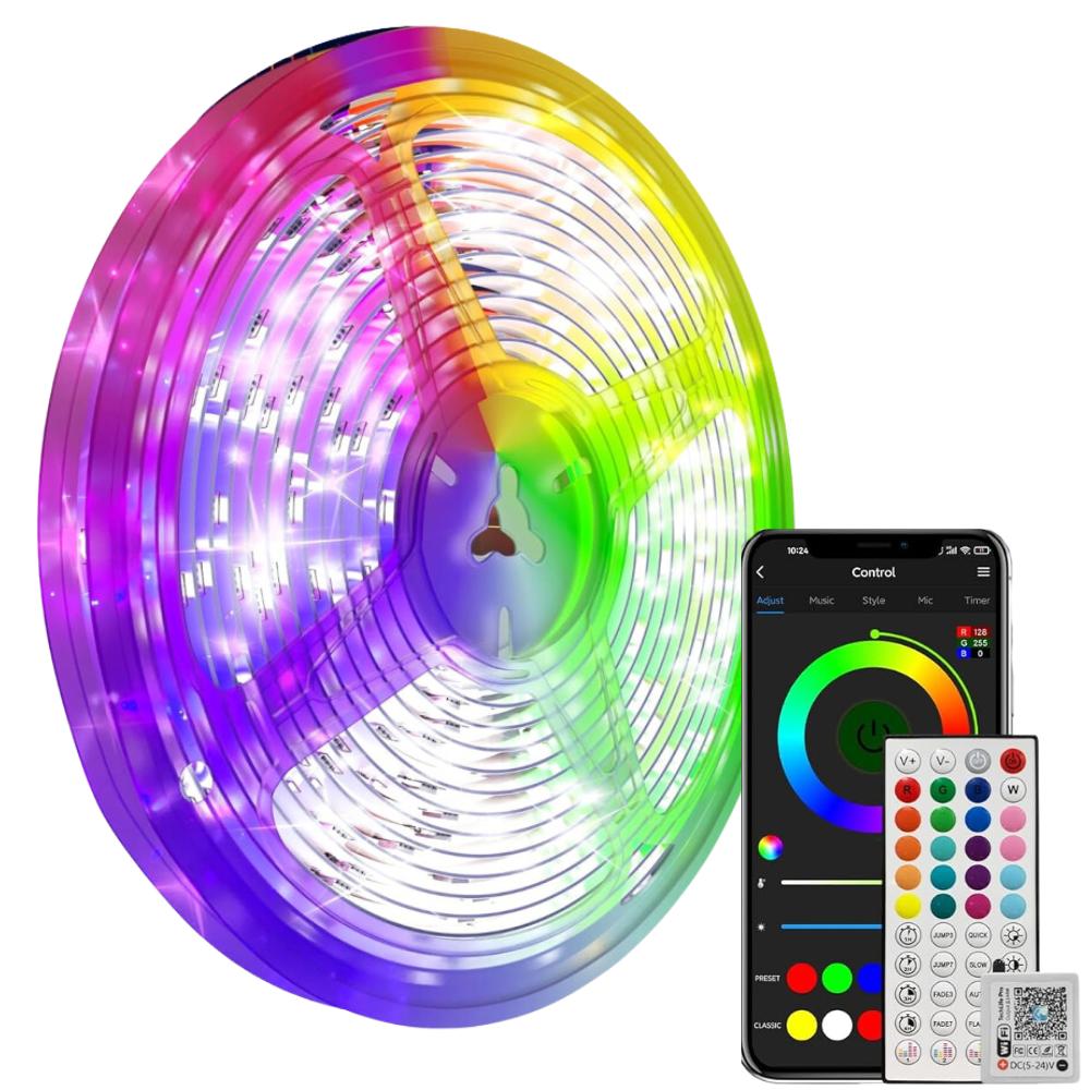 Cinta Luz Led Rgb Flexible 5 Mts Wifi Alexa Control Remoto img #1