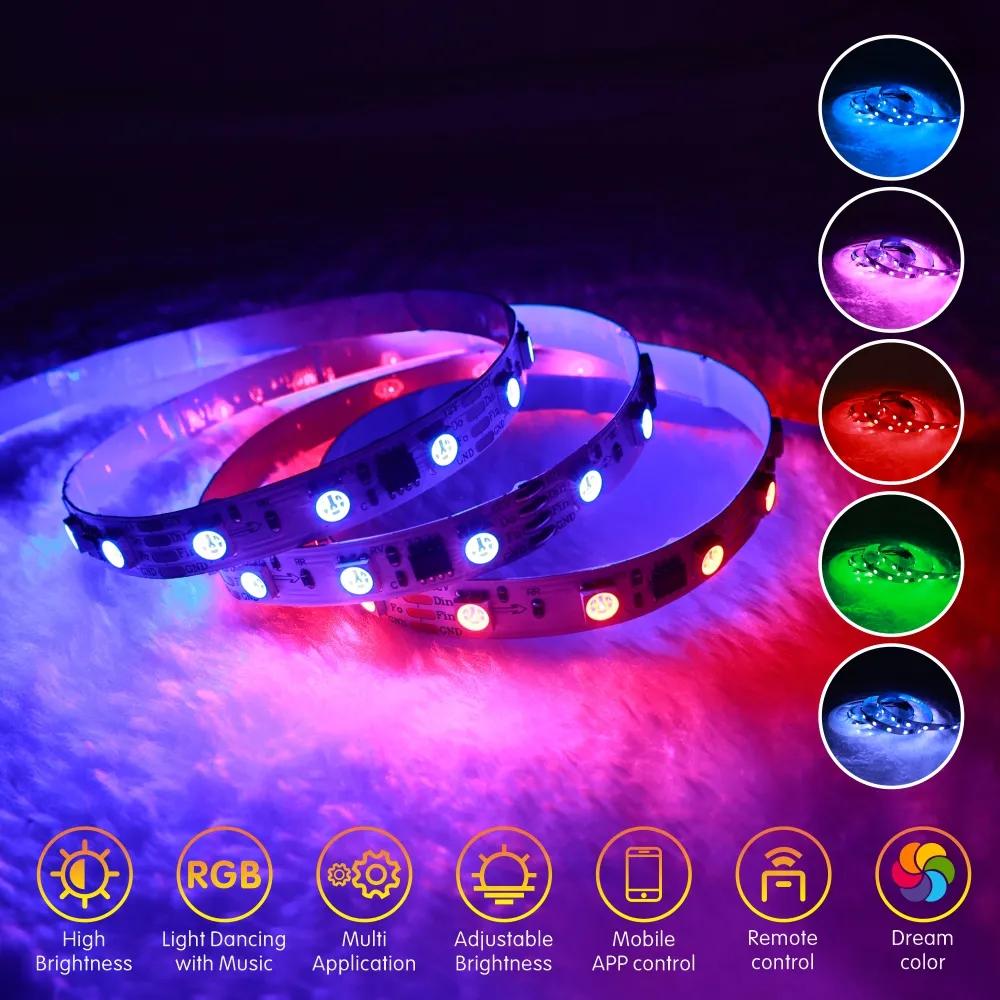 Cinta Luz Led Rgb Flexible 5 Mts Wifi Alexa Control Remoto img #2