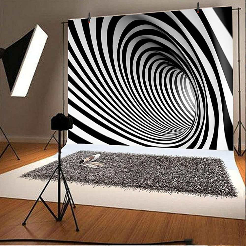 10X7ft Fondo Del Remolino Blanco Y Negro Adultos Vortice. img #2