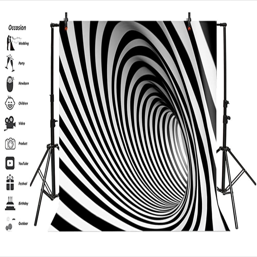 10X7ft Fondo Del Remolino Blanco Y Negro Adultos Vortice. img #3