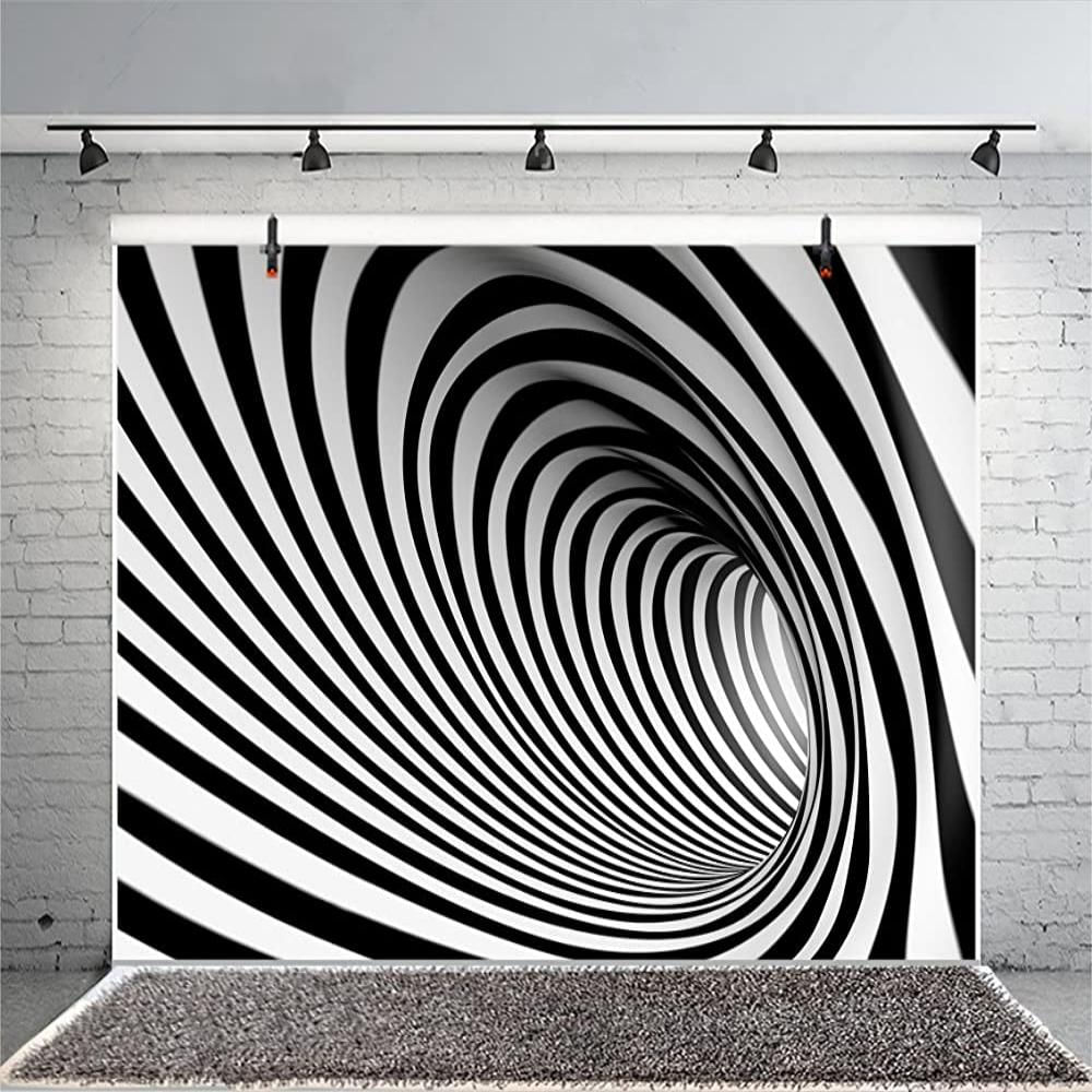 10X7ft Fondo Del Remolino Blanco Y Negro Adultos Vortice. img #4