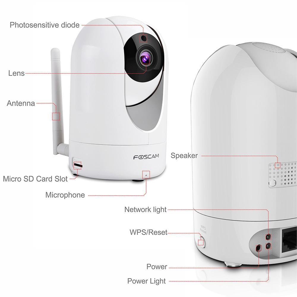 Cámara Seguridad Wifi Fhd Foscam R2 Interior Robotica Zoom img #2