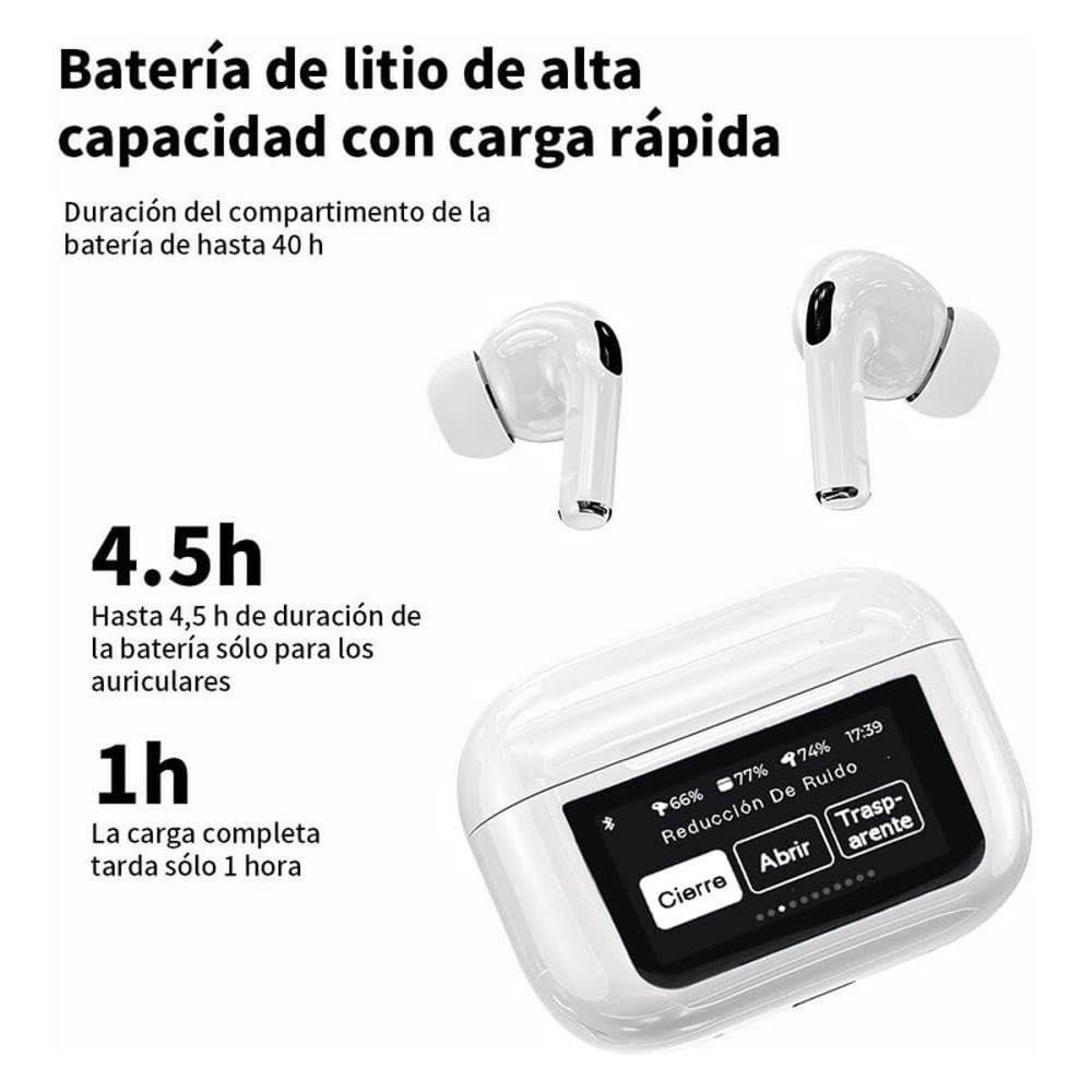 Audifonos Bluetooth Inalambricos Pro Pantalla Táctil Anc/Enc img #4