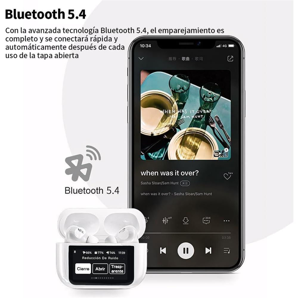 Audifonos Bluetooth Inalambricos Pro Pantalla Táctil Anc/Enc img #5