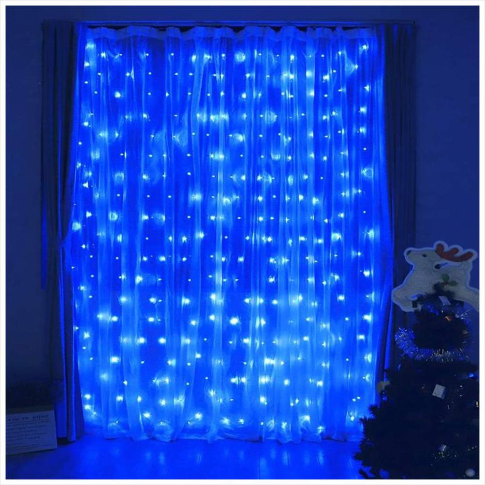 Cortina De Luces De Navidad Decorativas Para Interiores Azules 3X2 img #2