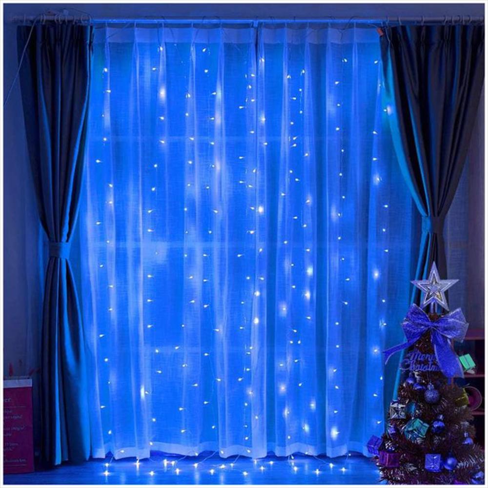 Cortina De Luces De Navidad Decorativas Para Interiores Azules 3X2 img #3