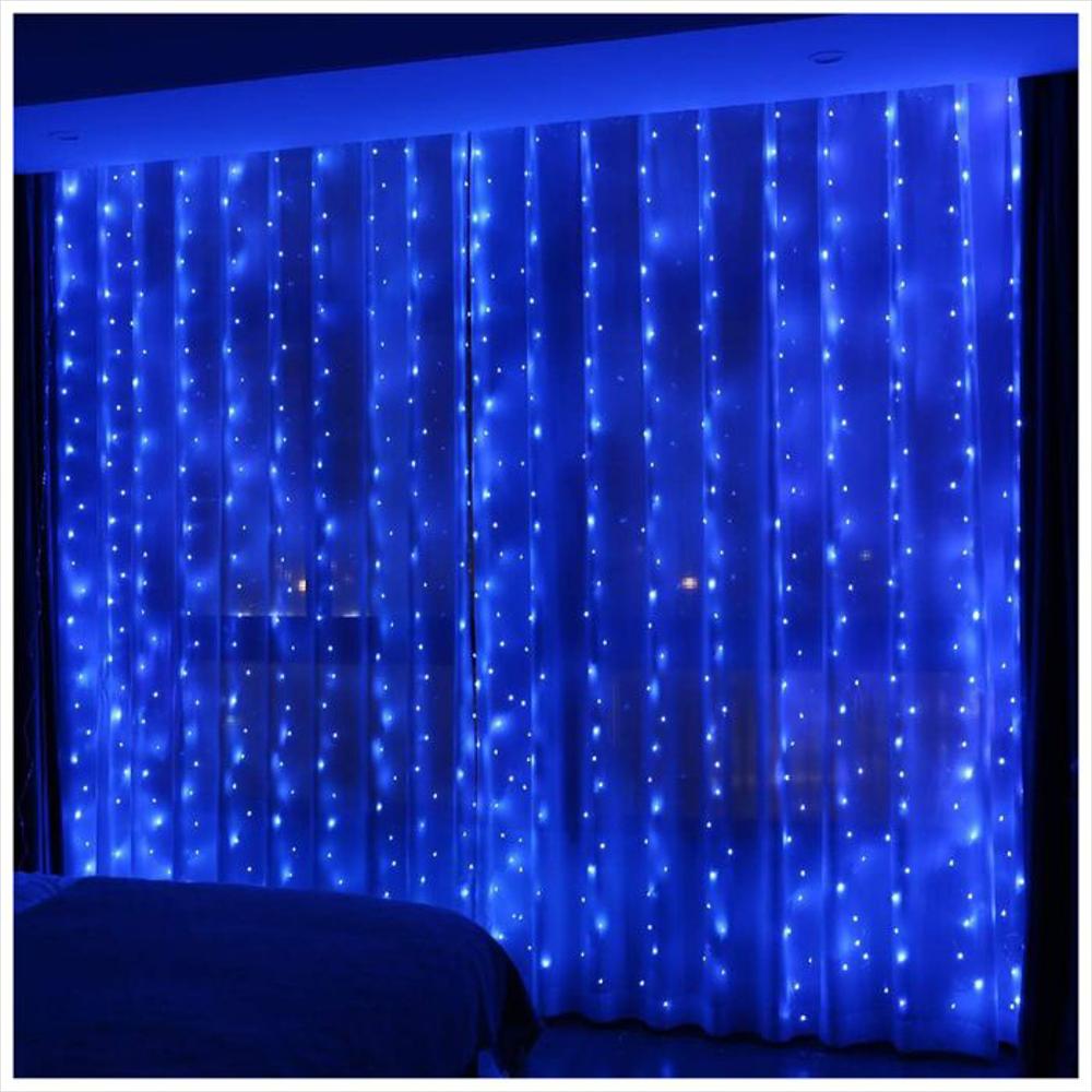 Cortina De Luces De Navidad Decorativas Para Interiores Azules 3X2 img #4