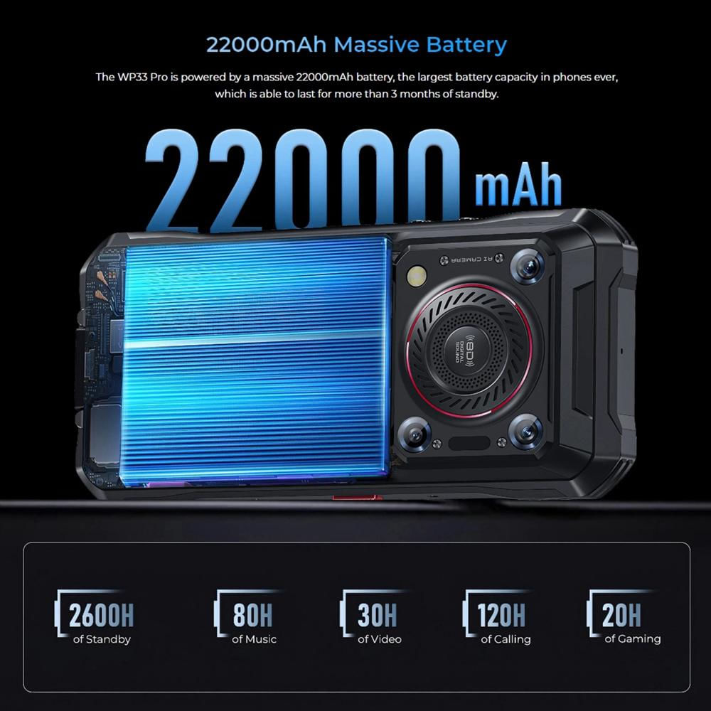 Celular Robusto Oukitel Wp33 Pro 8Gb+256Gb 22000Mah Dimensity 6100+ Nfc Otg 5G img #5