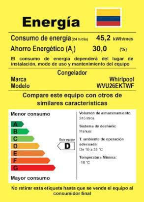 Congelador Vertical 249 Lt Brutos WHIRLPOOL WVU26EKTWF img #5