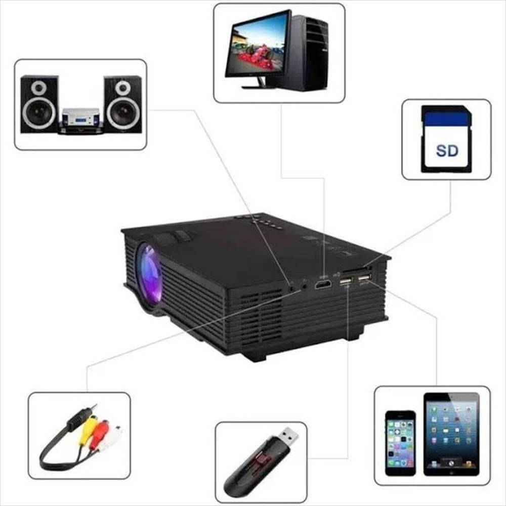 Mini Proyector Uc68 Led Video Beam 1800 Wifi Reproductor Video Hd img #2