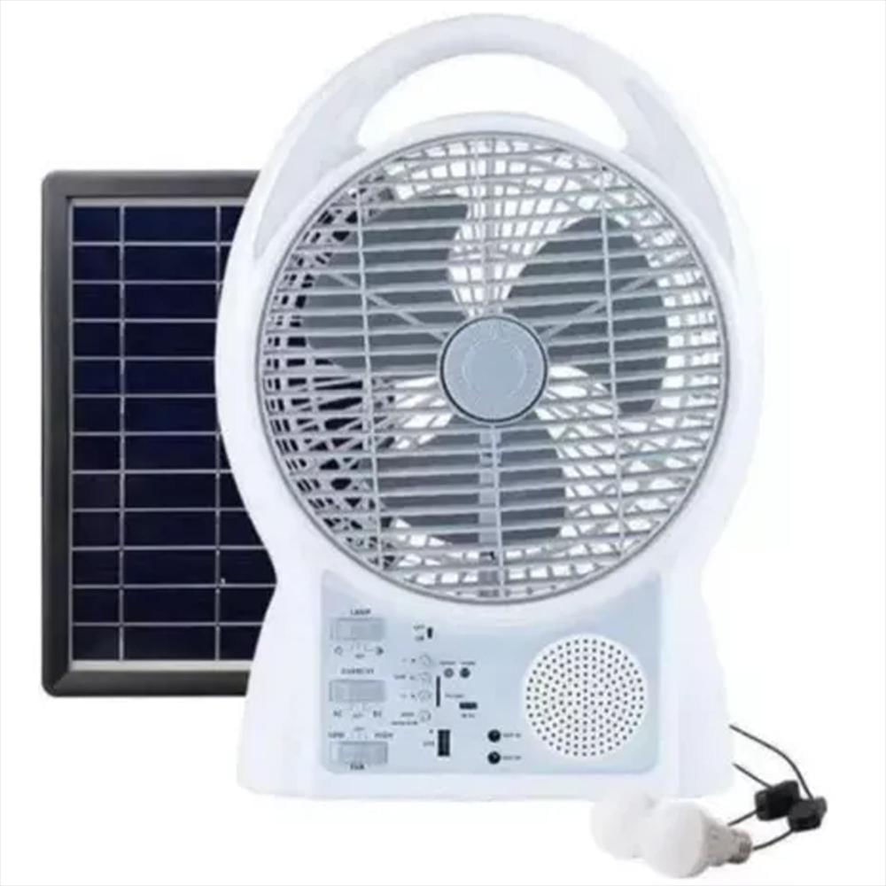 Ventilador Recargable Panel Solar + 2 Bombillos 5800Mah 6W Bluetooth img #1