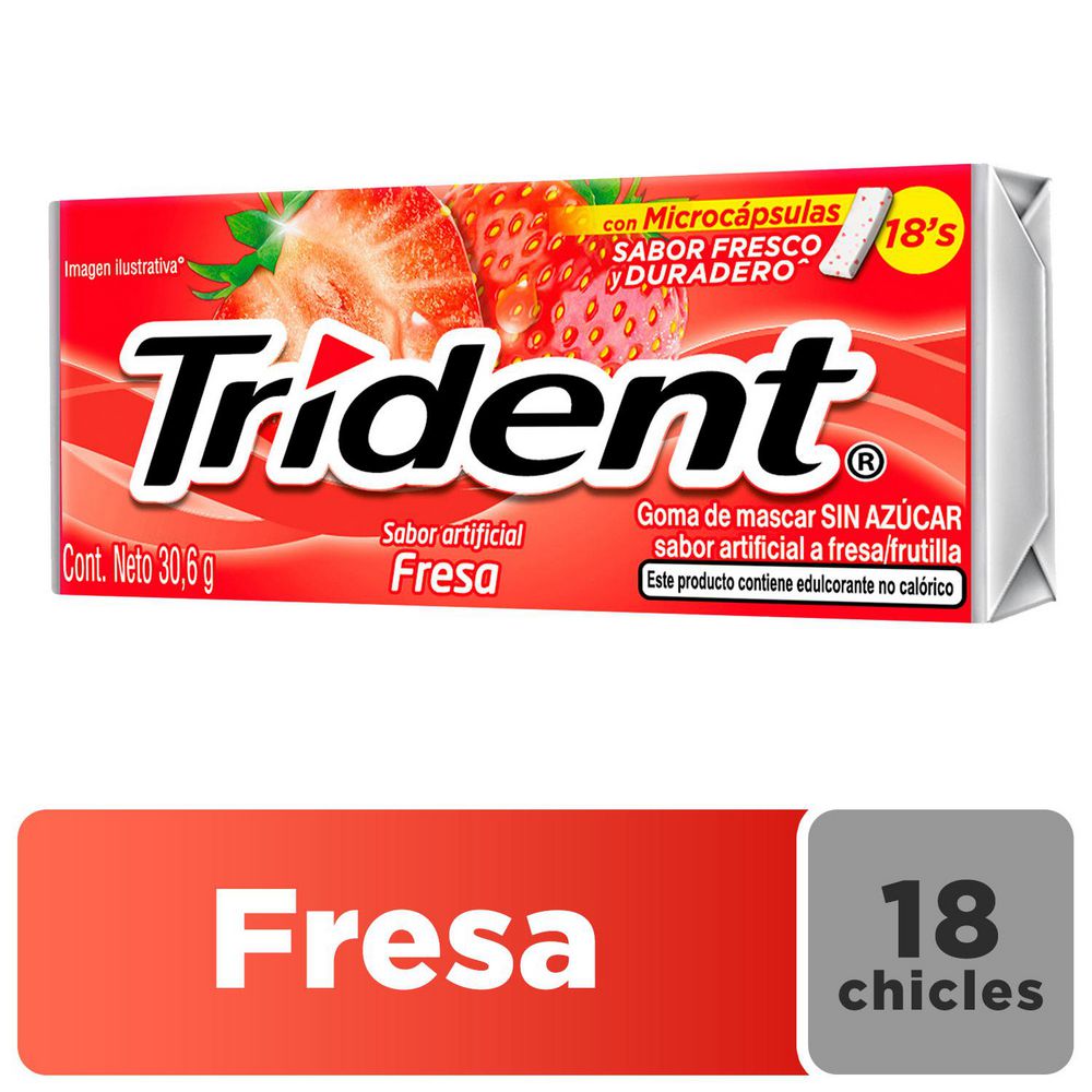 Chicle TRIDENT fresa x18und (30.6  gr) img #1
