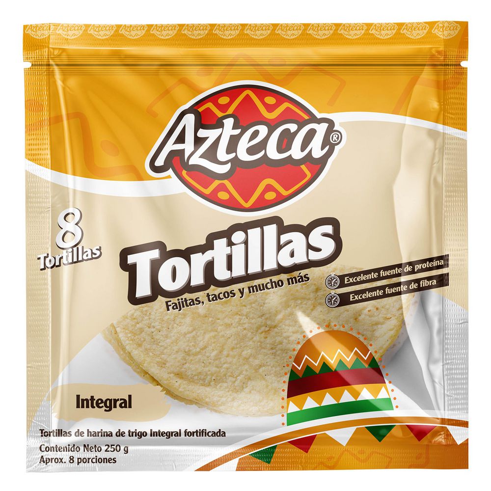 Tortillas AZTECA Harina Integral x 8 (250  gr) img #1