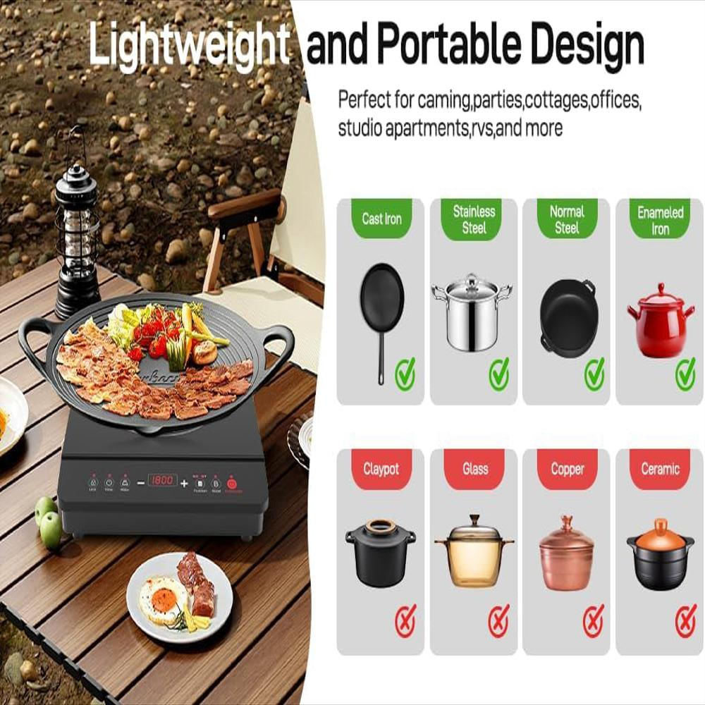 Estufa Panana Inducción Eléctrica Digital Portátil 1 Puesto img #4