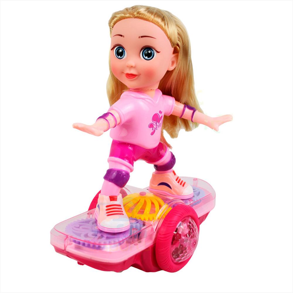 Muñeca Skate Baile Musical Con Patineta Scooter + Baterias img #2