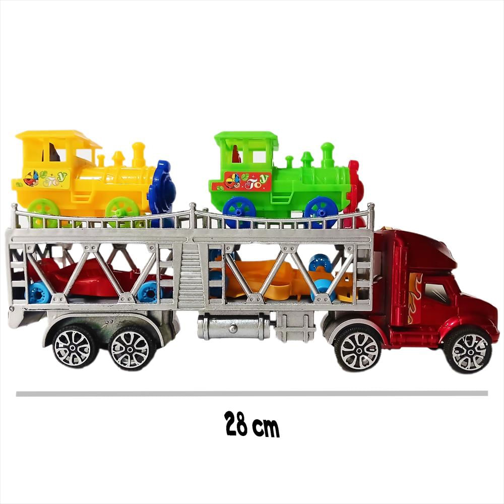 Camión Grúa X2 Trenes X2 Carros Formula 1 Juguetes Para Niño img #2