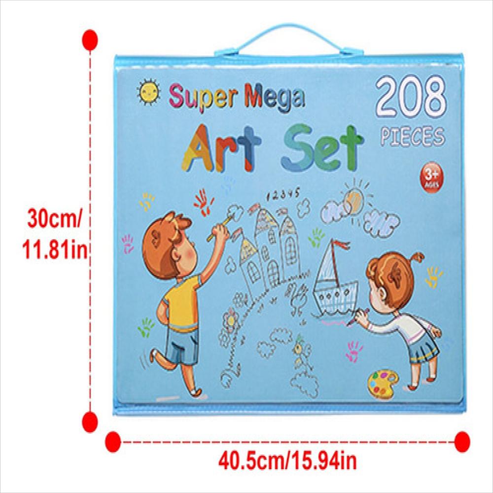 Set Maleta 208 Pzs Arte Niños Caballete Color Crayon Pintura img #4
