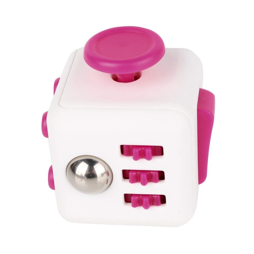 Fidget Cube Blanco Y Rosado Juguete Cubo Antiestrés img #1