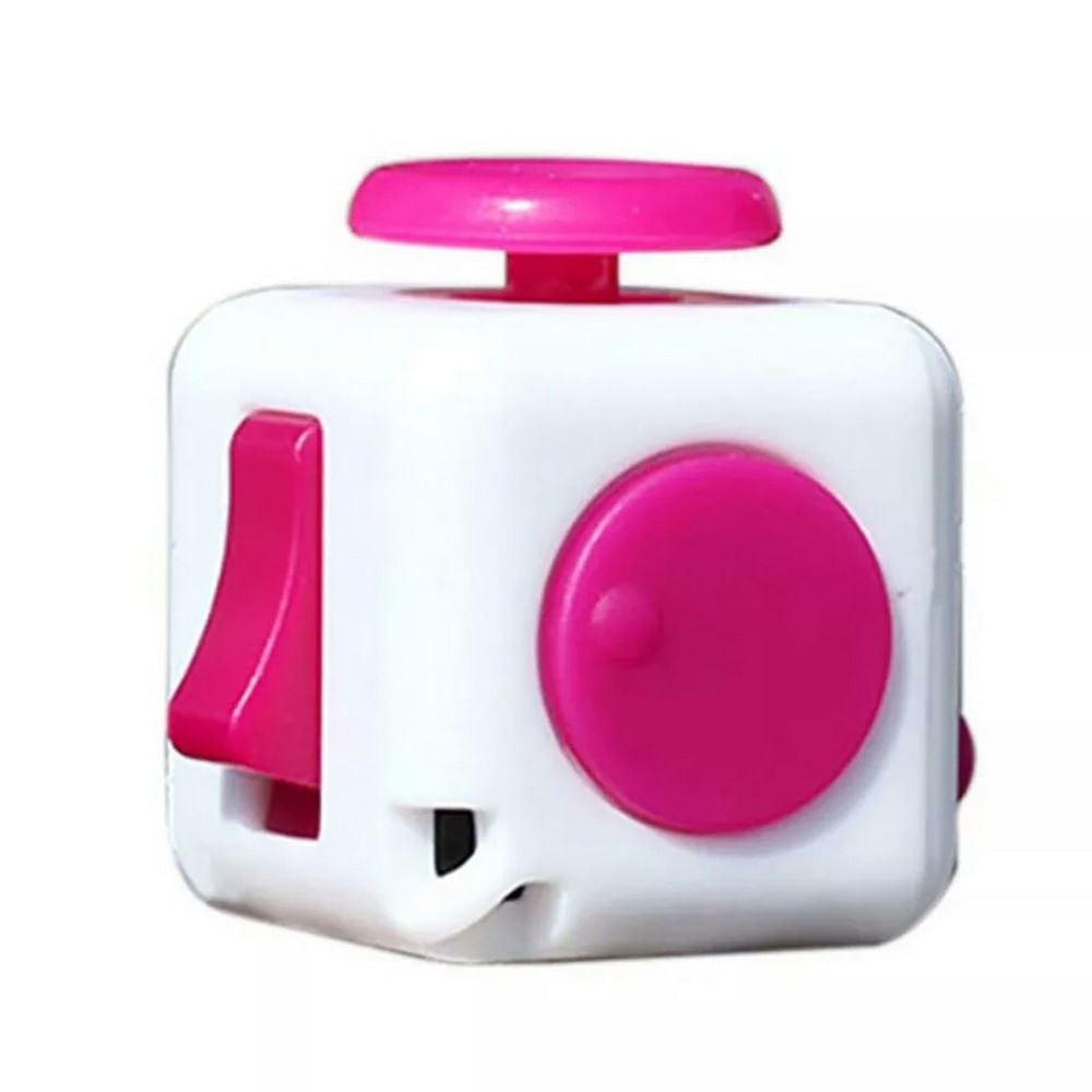 Fidget Cube Blanco Y Rosado Juguete Cubo Antiestrés img #2