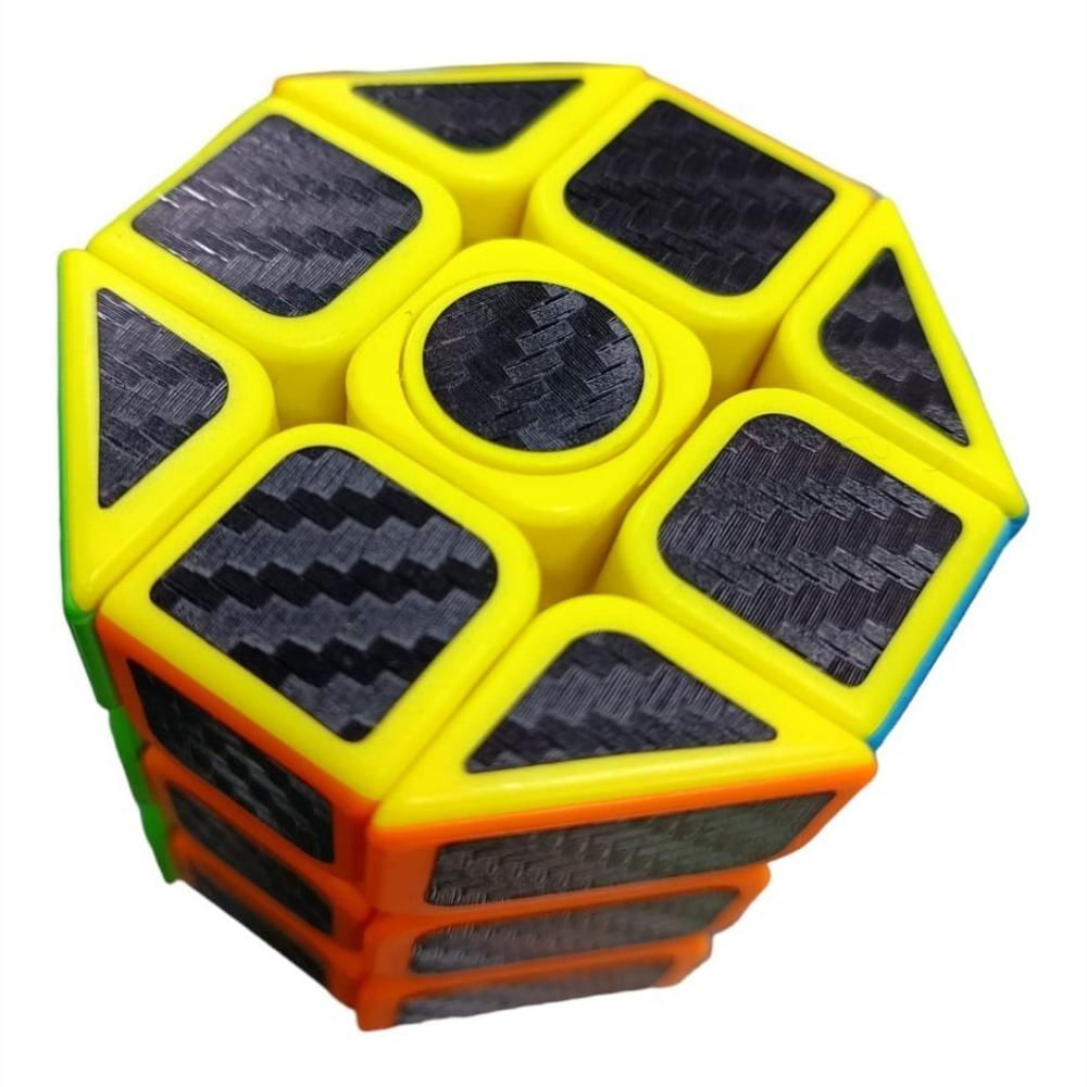 Cubo Rubik Cilindro Spinner Cortado Hexagonal 3X3 Carbono img #5