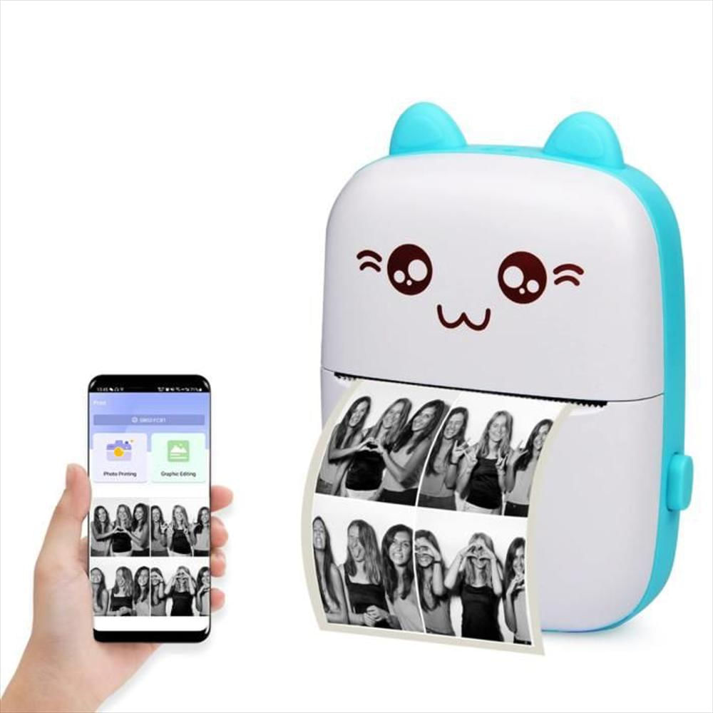 Impresora Para Celular Térmica Portátil Bluetooth 4 Rollos Azul img #1