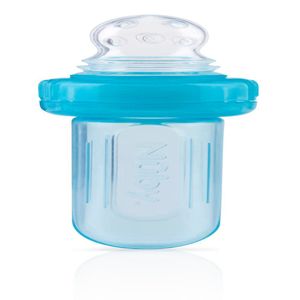 Mini Comedero Exprimidor Azul Con Tapa Higienica NUBY 5577AZUL