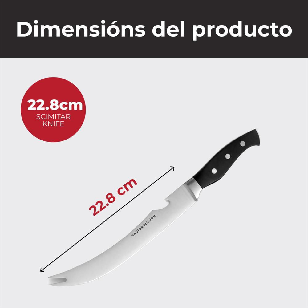 Cuchillo Hoja Curva Cimitarra Acero Inoxidable Carniceria img #2