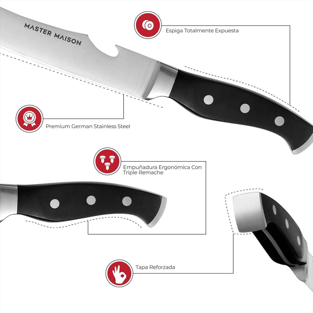 Cuchillo Hoja Curva Cimitarra Acero Inoxidable Carniceria img #5