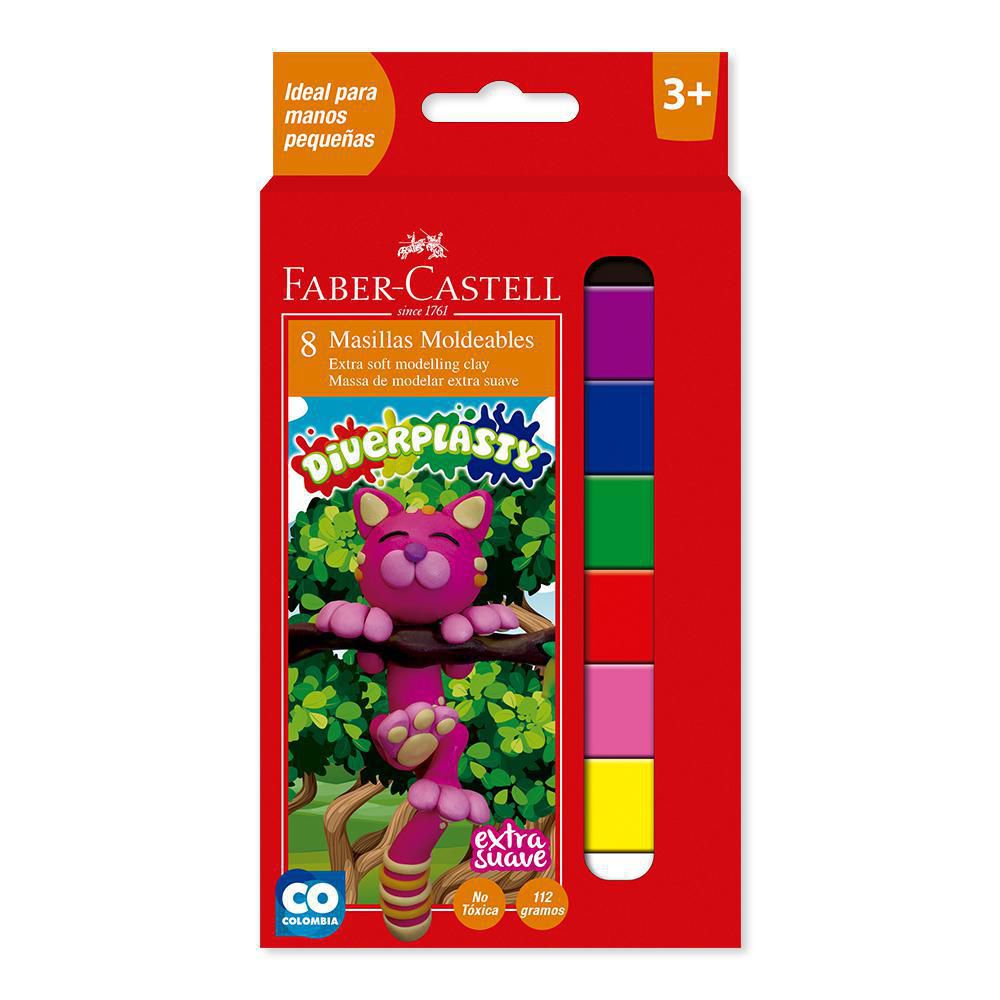 DIVERPLASTY X 8 COLORES FABER CASTELL img #1