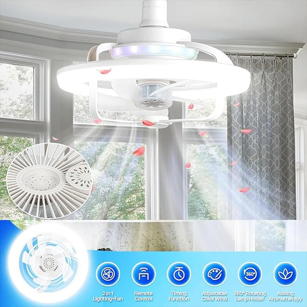 Ventilador Techo Lámpara Aromaterapia 360 Control Difusor img #2