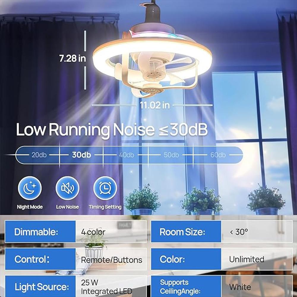 Ventilador Techo Lámpara Aromaterapia 360 Control Difusor img #4