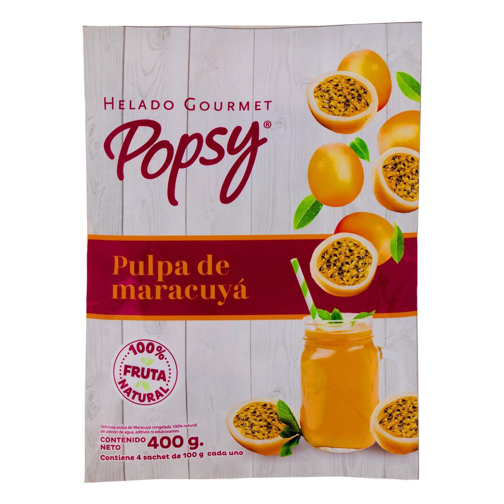 Pulpa  POPSY MARACUYA CONGELADA (400  gr) img #2