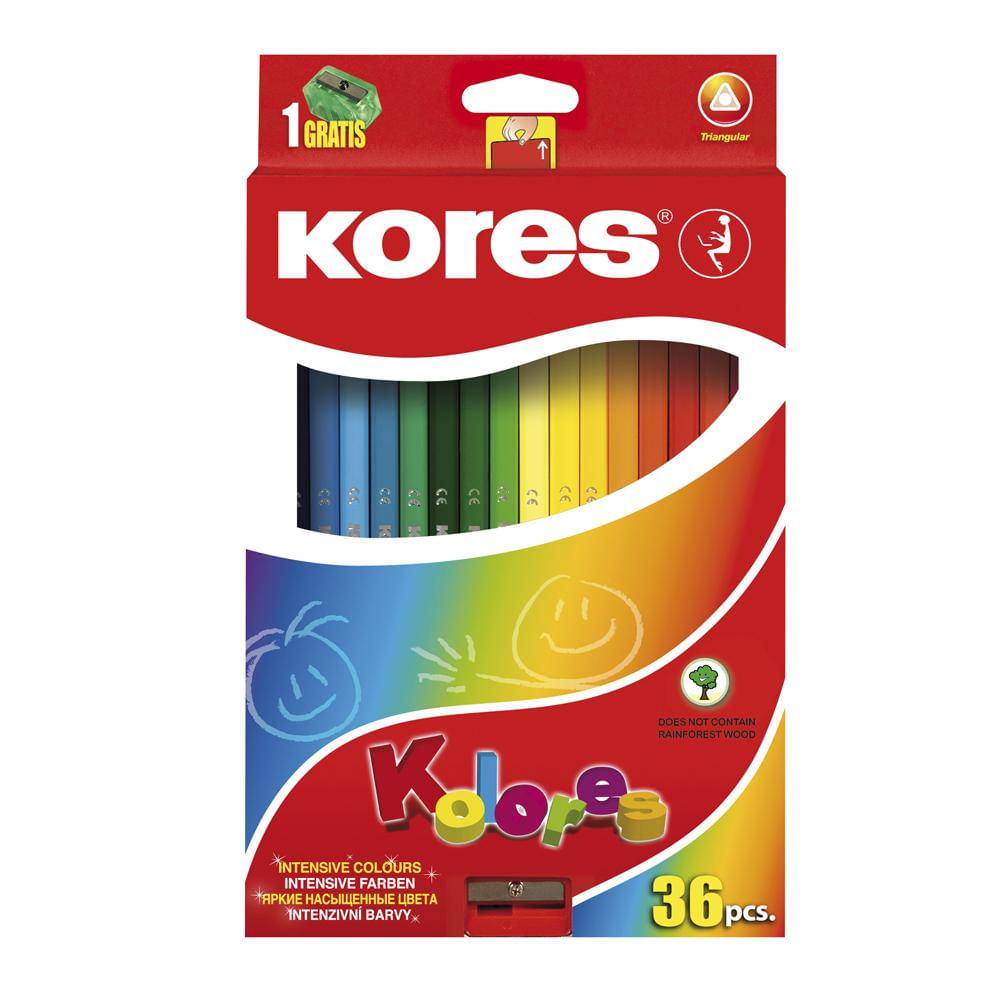 Colores Kores Triangulares X 36 Uds + Sacapuntas img #1