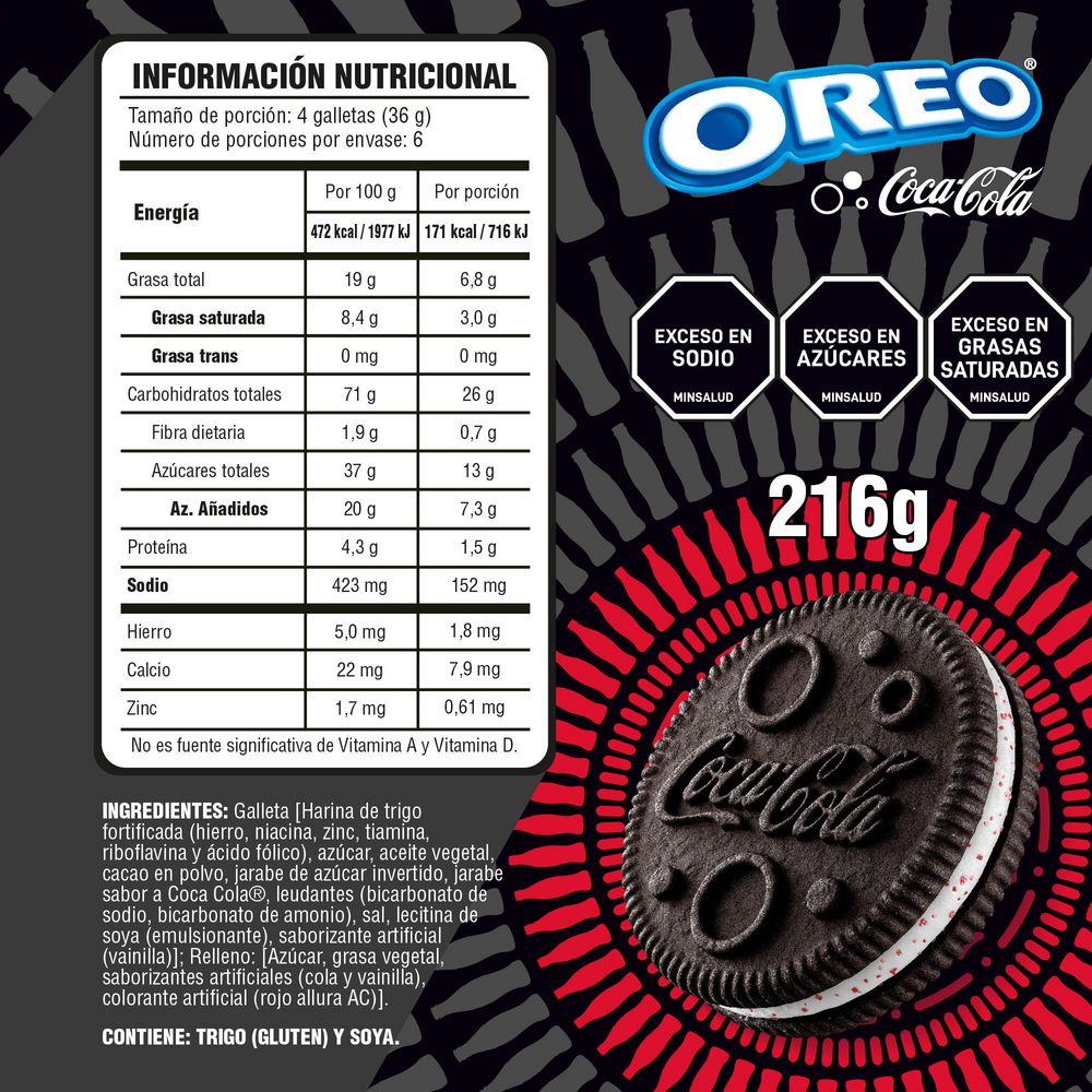 Display galleta OREO Doble Chocolate Edicion Coca (216  gr) img #7