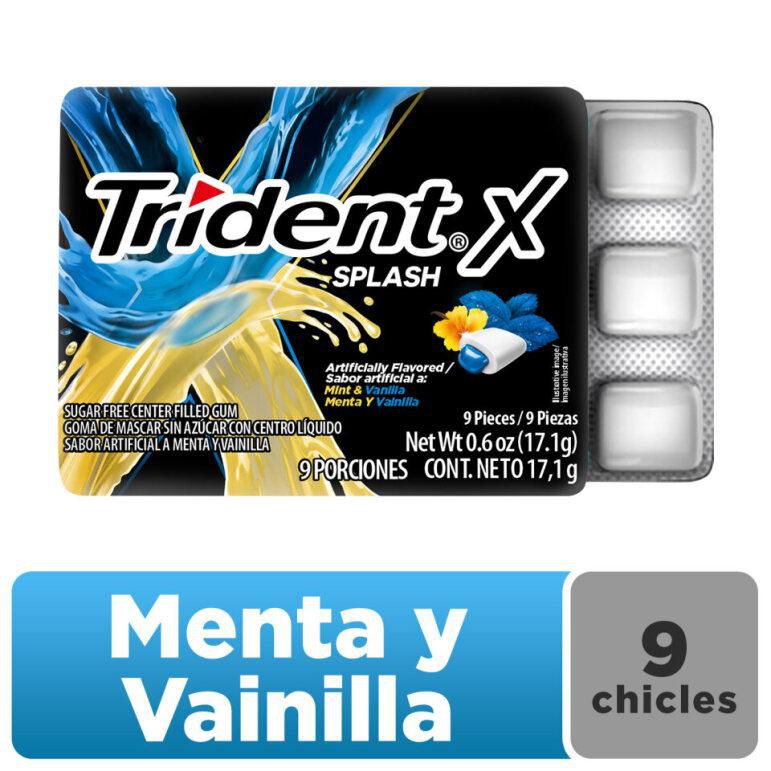 Chicle Splash TRIDENT Sin Azúcar Menta Vainilla x9und (17.1  gr) img #1