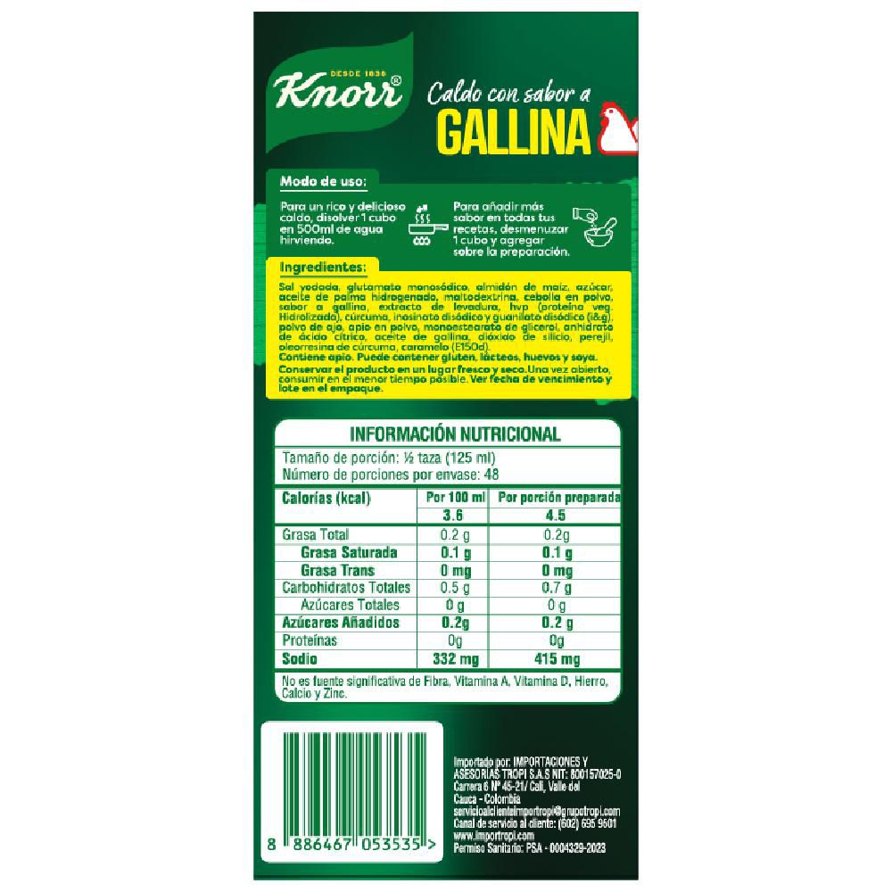 Caldo De Gallina 12 Cubos KNORR  (108  gr) img #2