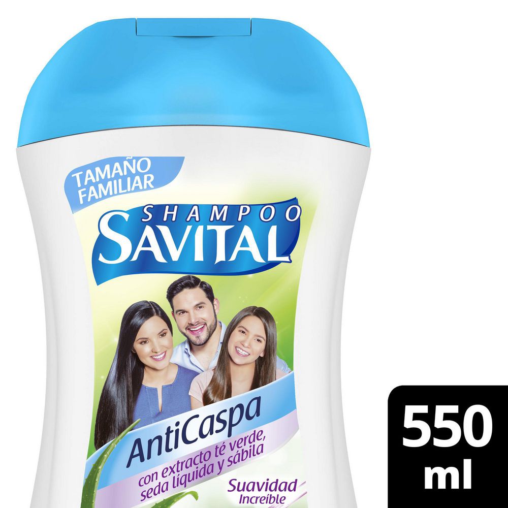 Shampoo SAVITAL Anticaspa Té Verde Y Seda  (550  ml) img #1