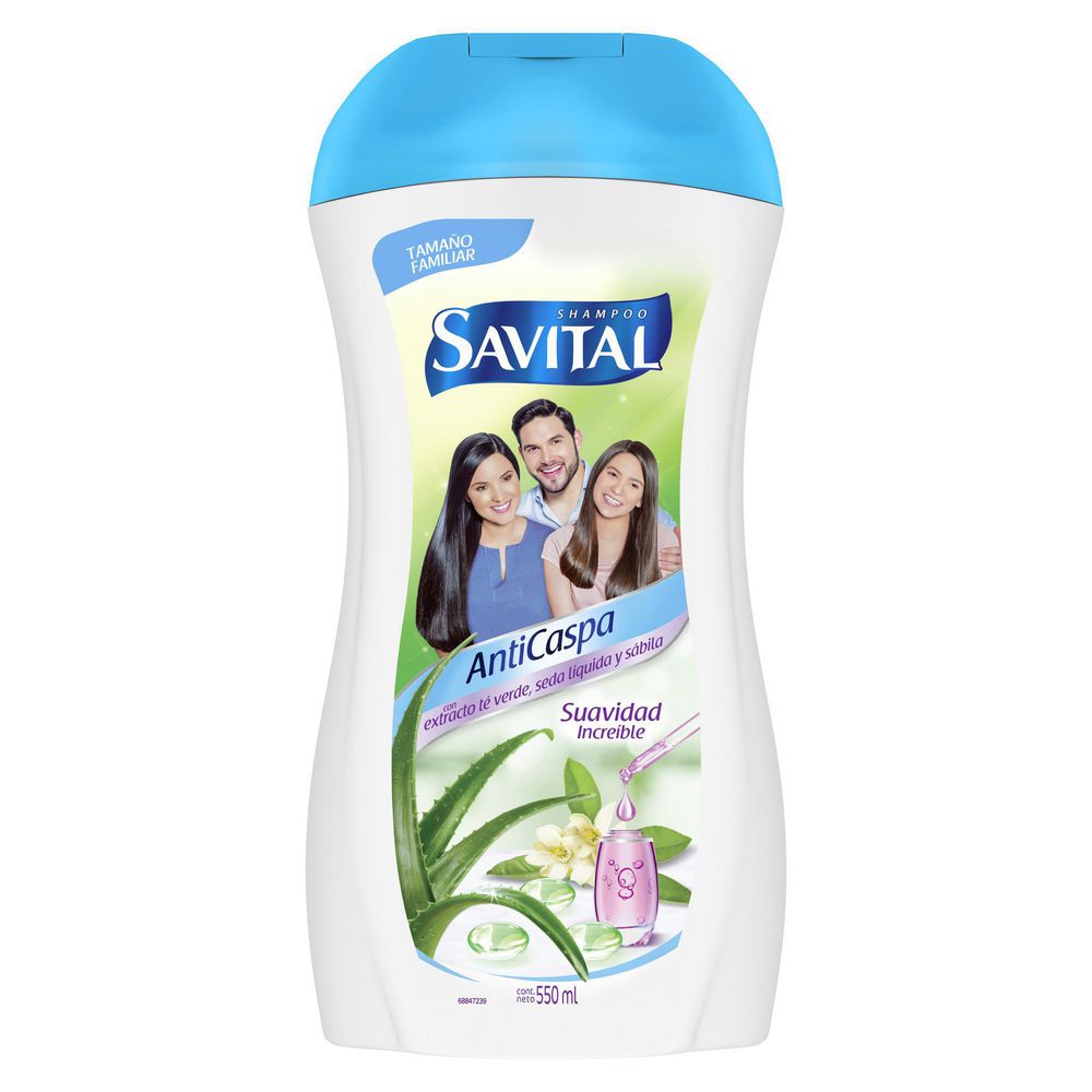 Shampoo SAVITAL Anticaspa Té Verde Y Seda  (550  ml) img #2