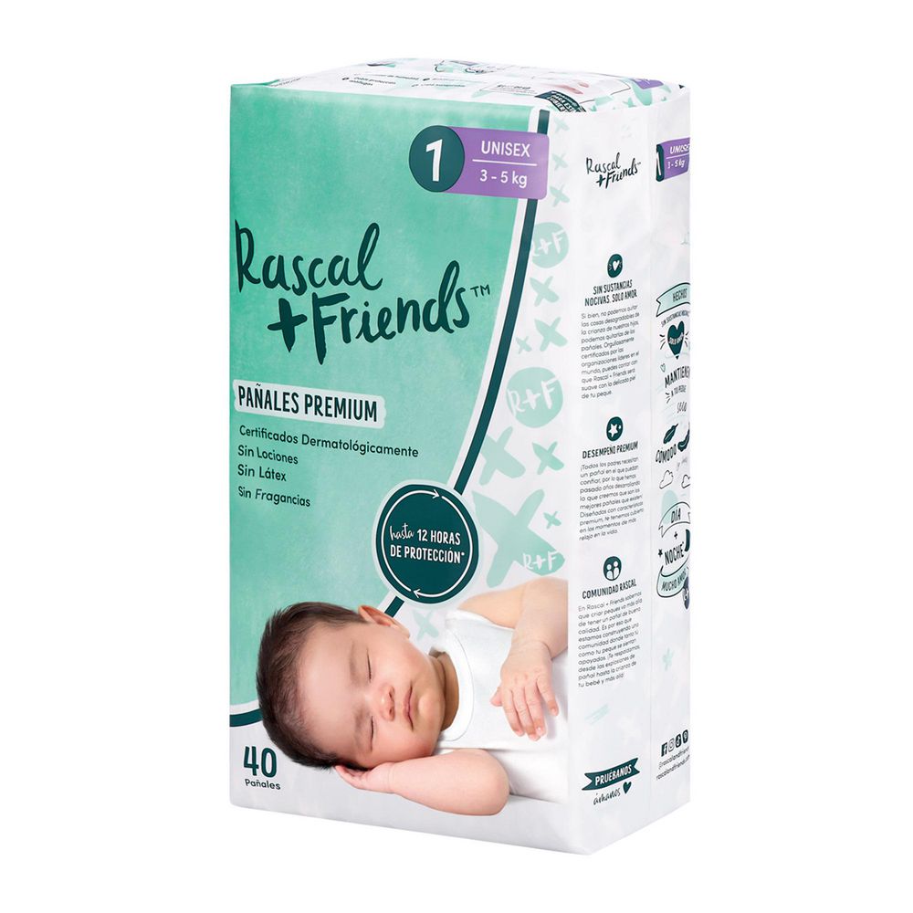 PAÑALES RASCA RASCAL + FRIENDS T1 X 40 UNDS (40  und) img #1