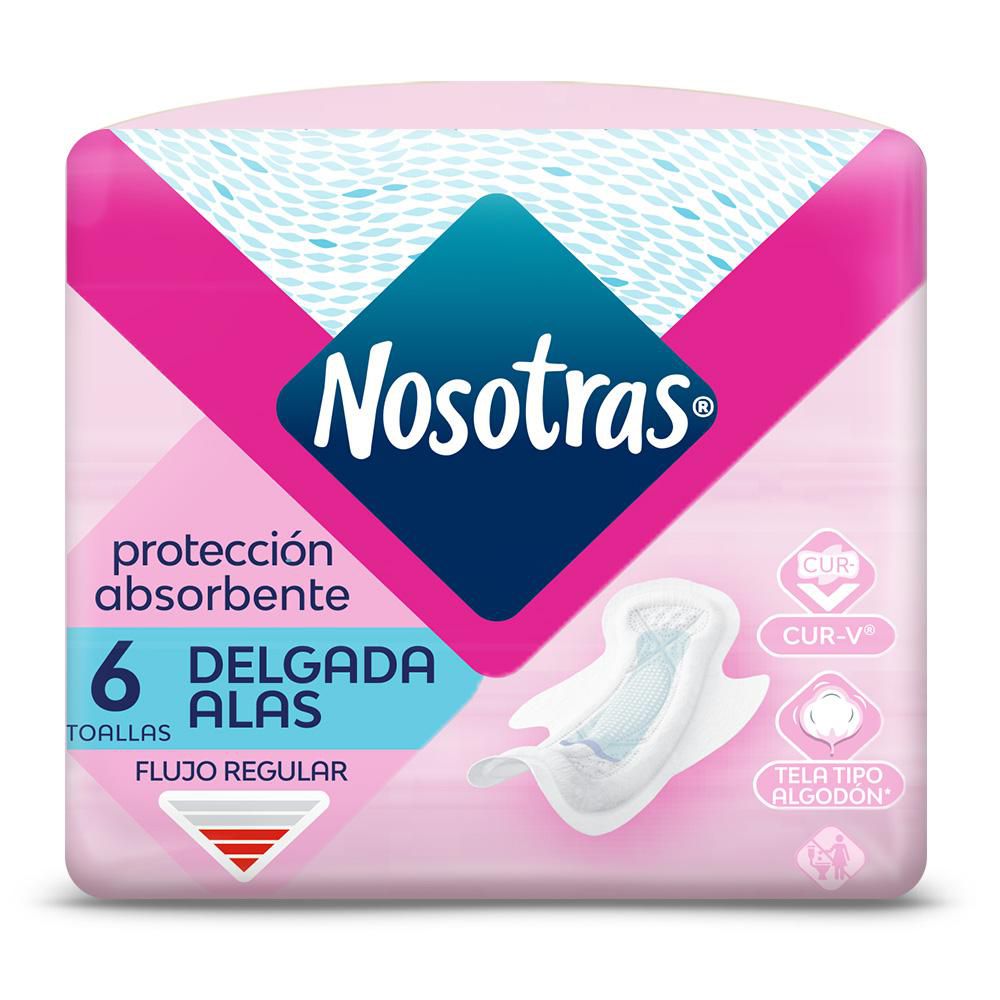 Toallas higiénicas NOSOTRAS Delgada alas tela (6  und) img #1