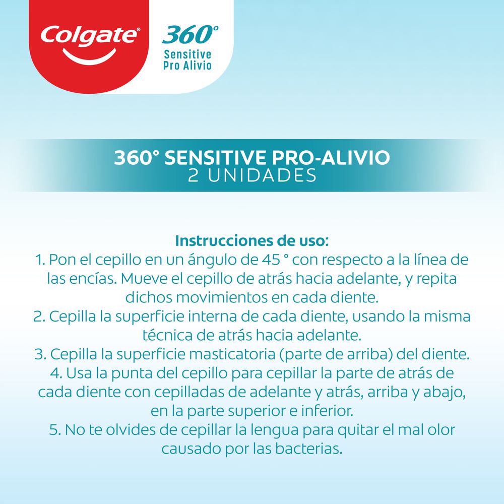 CEPILLO DENTAL COLGATE 360 Sensitive ProAlivio  (2  und) img #6