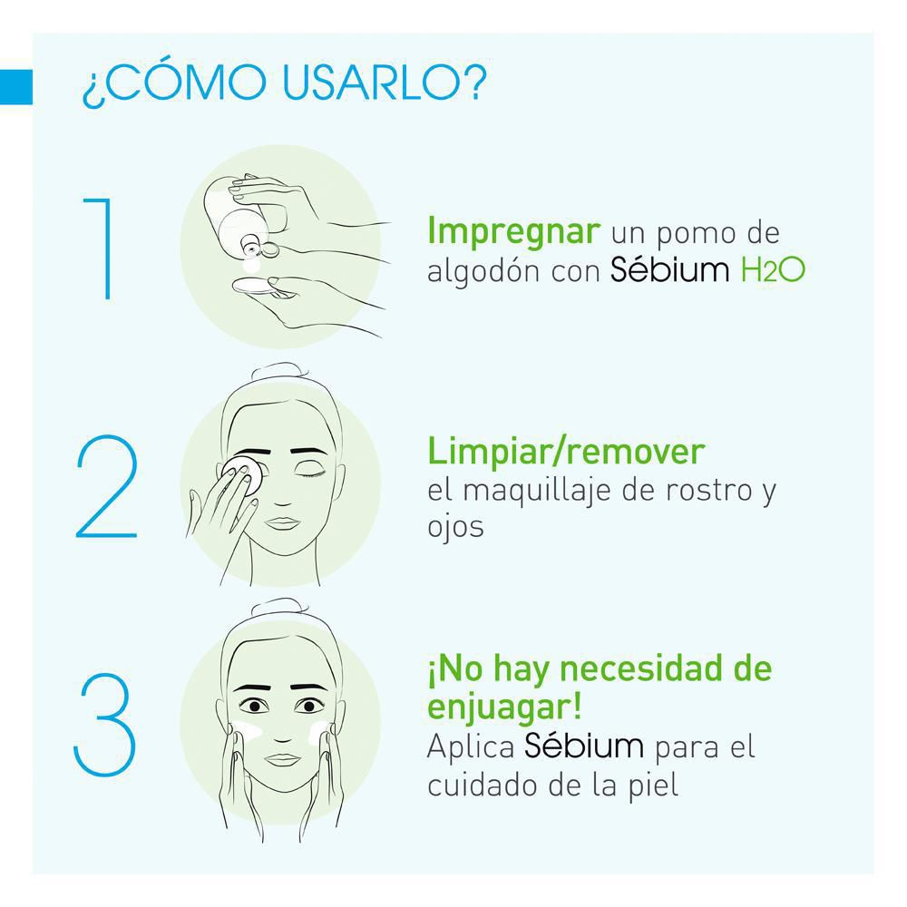 Agua micelar  BIODERMA sebium H2O piel mixta a grasa (100  ml) img #4