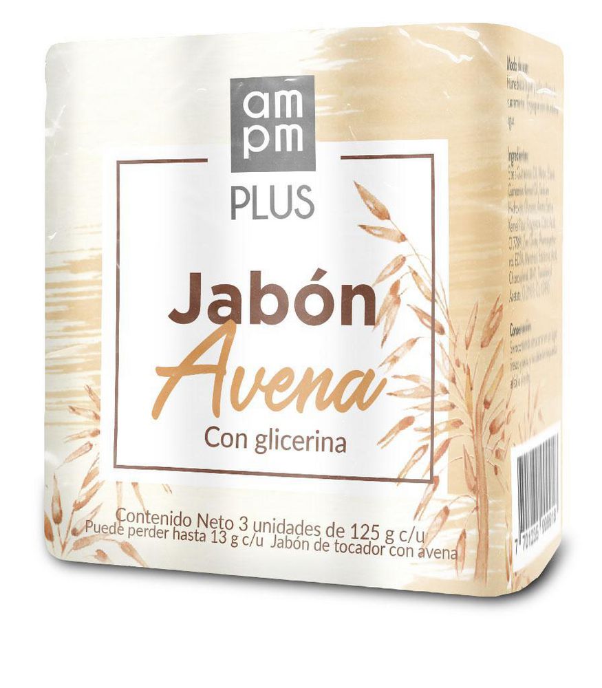 Jabón de tocador AMPM PLUS con avena (375  gr) img #1