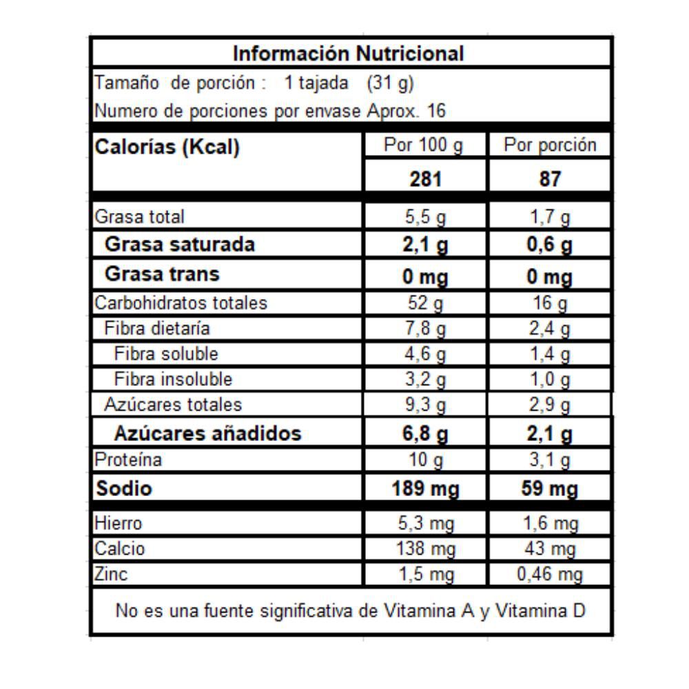 Pan PERMAN Artesanal Integral (500  gr) img #2