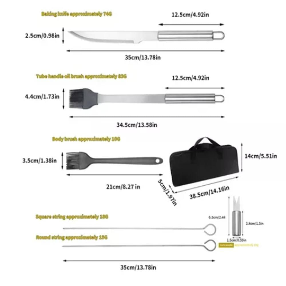 Kit De Parrilla 15 Piezas, Herramientas Resistentes Para Disfrutar Tu Barbacoa img #3